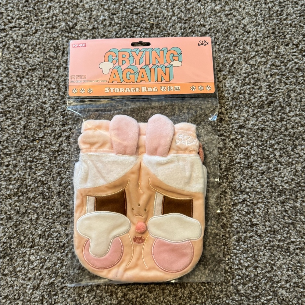 Crying Again Pink and White Storage Bag